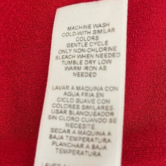 Chicos Women Cardigan M Red Open Front Stretch Jacket Career Office Travel Event - Picture 11 of 12